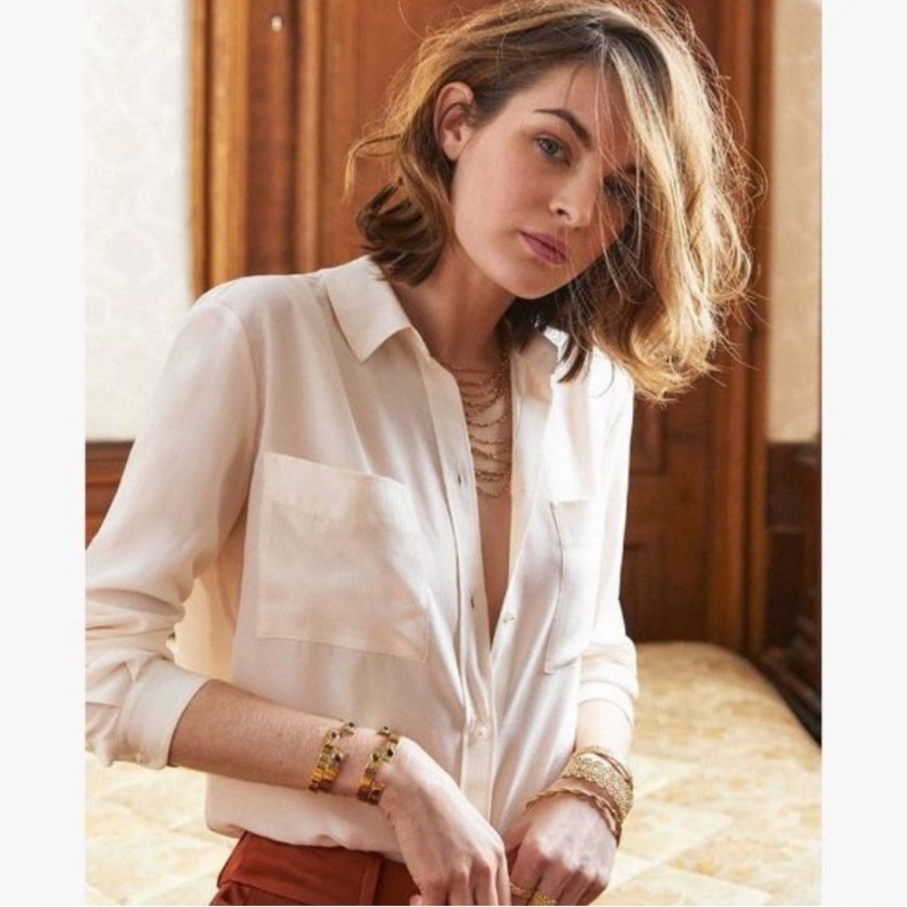 Sezane chemise boy in silk